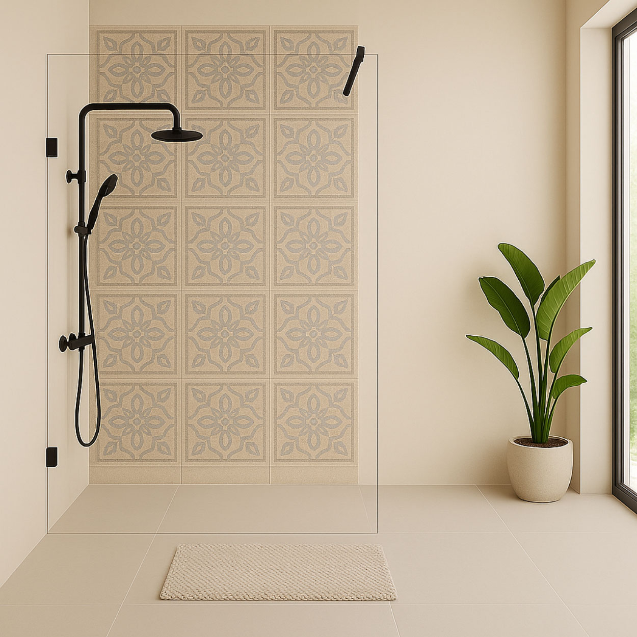Wiesbaden Less Inloopdouche 8mm Nano Helder Glas / Mat Zwart